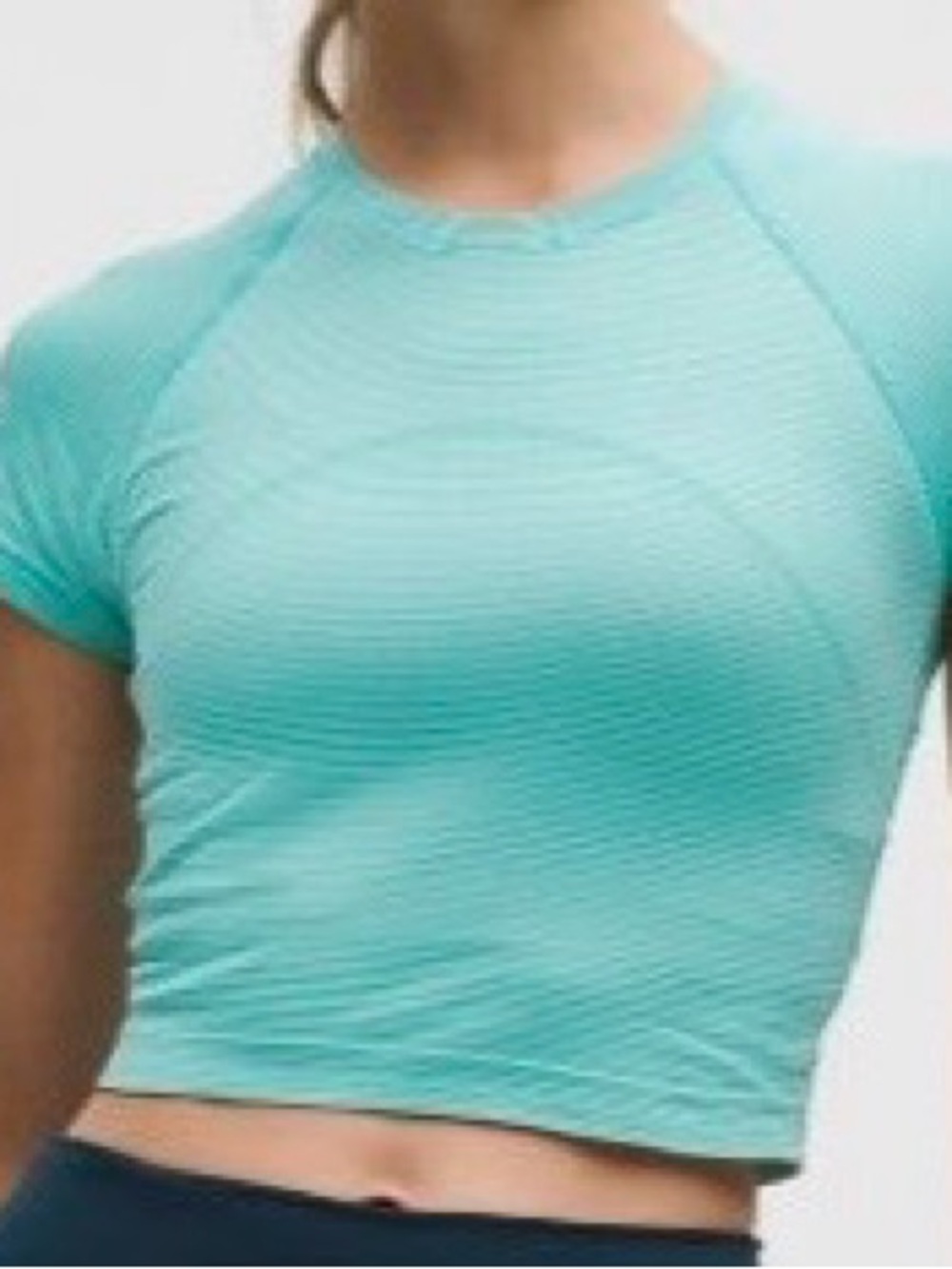 lululemon athletica Aqua Short-Sleeve Performance Crop Top